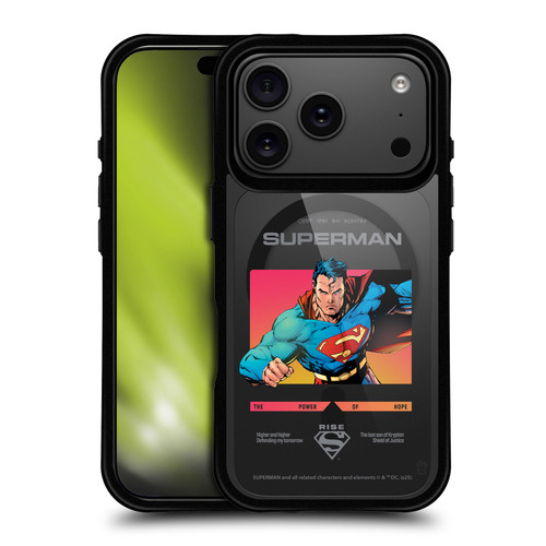 Superman DC Comics Logos and Comics Gradient BLACK SHOCKPROOF BUMPER CASE COMPATIBLE WITH Apple iPhone 17 Pro & MAGSAFE
