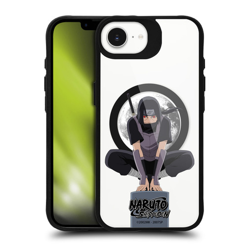 Naruto Shippuden Characters & Icons Itachi Uchiha Moon BLACK SHOCKPROOF BUMPER CASE COMPATIBLE WITH Apple iPhone 16e / Apple iPhone 17e & MAGSAFE