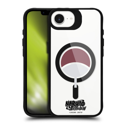 Naruto Shippuden Characters & Icons Uchiha Clan BLACK SHOCKPROOF BUMPER CASE COMPATIBLE WITH Apple iPhone 16e / Apple iPhone 17e & MAGSAFE