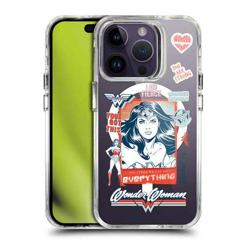 Wonder Woman DC Comics Logos and Comics Poster SHOCKPROOF BUMPER CASE COMPATIBLE WITH Apple iPhone 14 Pro & MAGSAFE