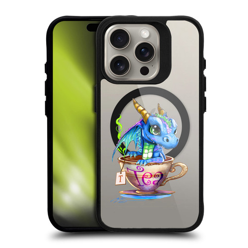 Ruth Thompson Cups and Dragons Tea BLACK SHOCKPROOF BUMPER CASE COMPATIBLE WITH Apple iPhone 15 Pro & MAGSAFE