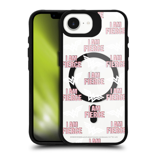 Wonder Woman DC Comics Logos and Comics Fierce BLACK SHOCKPROOF BUMPER CASE COMPATIBLE WITH Apple iPhone 16e / Apple iPhone 17e & MAGSAFE