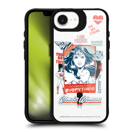 Wonder Woman DC Comics Logos and Comics Poster BLACK SHOCKPROOF BUMPER CASE COMPATIBLE WITH Apple iPhone 16e / Apple iPhone 17e & MAGSAFE