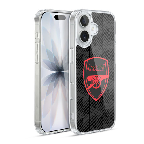 Arsenal FC Crest and Gunners Logo Black Soft Gel Case for Apple iPhone 17