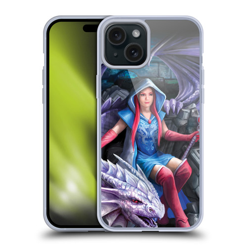 Anne Stokes Fantasy Characters Dragon Mage Throne Soft Gel Case for Apple iPhone 15 Plus & MagSafe