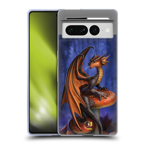 Anne Stokes Fantasy Collection Mushroom Dragon Soft Gel Case for Google Pixel 7 Pro