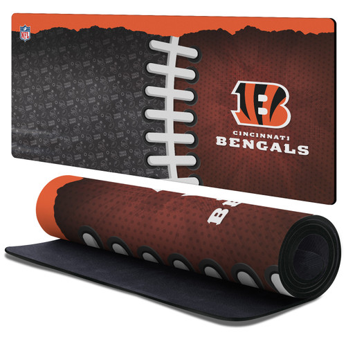 NFL Cincinnati Bengals Football Patterns Gaming Office Desk PC Keyboard Mouse Mat Pad 37.4 x 15.75 x 0.16 inches (900 x 400 mm) - XL