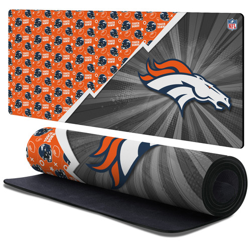 NFL Denver Broncos Helmet Pattern Gaming Office Desk PC Keyboard Mouse Mat Pad 37.4 x 15.75 x 0.16 inches (900 x 400 mm) - XL