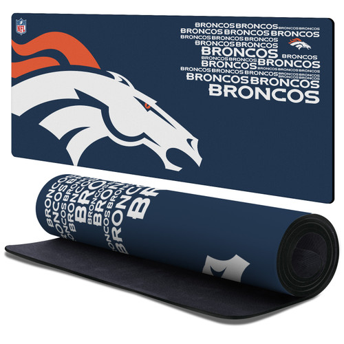 NFL Denver Broncos Logotype Gaming Office Desk PC Keyboard Mouse Mat Pad 37.4 x 15.75 x 0.16 inches (900 x 400 mm) - XL