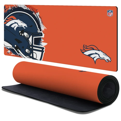 NFL Denver Broncos Splatter Gaming Office Desk PC Keyboard Mouse Mat Pad 37.4 x 15.75 x 0.16 inches (900 x 400 mm) - XL