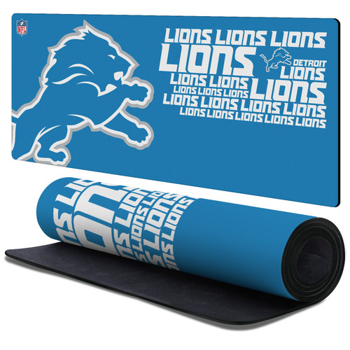 NFL Detroit Lions Logotype Gaming Office Desk PC Keyboard Mouse Mat Pad 37.4 x 15.75 x 0.16 inches (900 x 400 mm) - XL