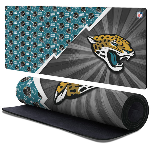 NFL Jacksonville Jaguars Helmet Pattern Gaming Office Desk PC Keyboard Mouse Mat Pad 37.4 x 15.75 x 0.16 inches (900 x 400 mm) - XL
