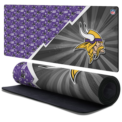 NFL Minnesota Vikings Helmet Pattern Gaming Office Desk PC Keyboard Mouse Mat Pad 37.4 x 15.75 x 0.16 inches (900 x 400 mm) - XL