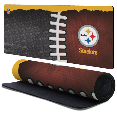 NFL Pittsburgh Steelers Football Patterns Gaming Office Desk PC Keyboard Mouse Mat Pad 37.4 x 15.75 x 0.16 inches (900 x 400 mm) - XL