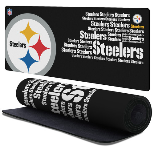 NFL Pittsburgh Steelers Logotype Gaming Office Desk PC Keyboard Mouse Mat Pad 37.4 x 15.75 x 0.16 inches (900 x 400 mm) - XL