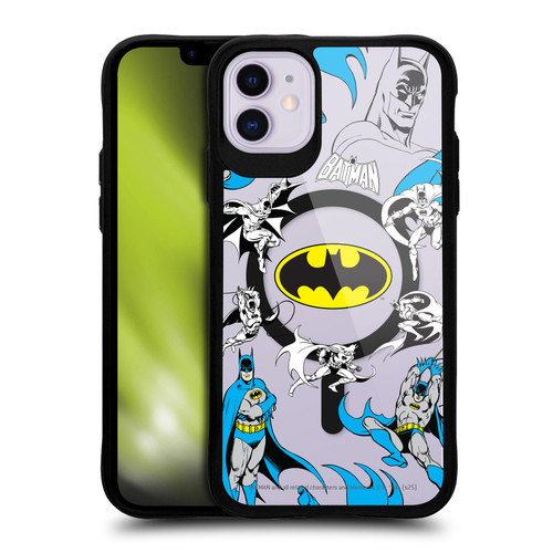 Batman DC Comics Logos and Comics Action BLACK SHOCKPROOF BUMPER CASE COMPATIBLE WITH Apple iPhone 11 & MAGSAFE