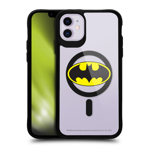 Batman DC Comics Logos and Comics Classic BLACK SHOCKPROOF BUMPER CASE COMPATIBLE WITH Apple iPhone 11 & MAGSAFE