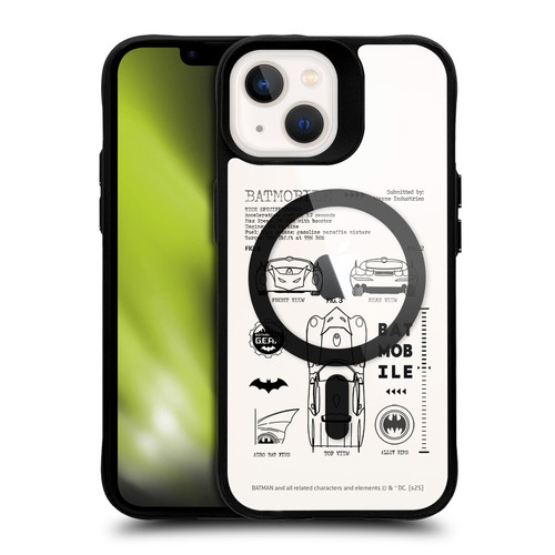Batman DC Comics Logos and Comics Batmobile BLACK SHOCKPROOF BUMPER CASE COMPATIBLE WITH Apple iPhone 13 & MAGSAFE