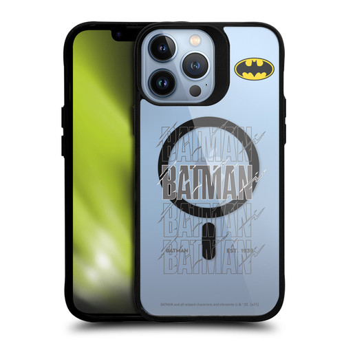 Batman DC Comics Logos and Comics Bold BLACK SHOCKPROOF BUMPER CASE COMPATIBLE WITH Apple iPhone 13 Pro Max & MAGSAFE
