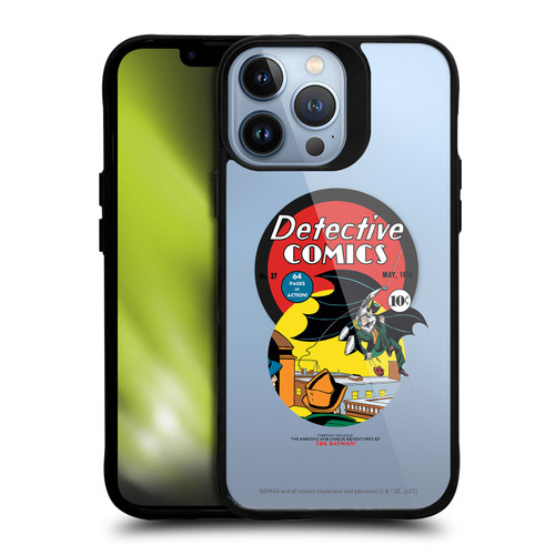 Batman DC Comics Logos and Comics First Appearance 1939 BLACK SHOCKPROOF BUMPER CASE COMPATIBLE WITH Apple iPhone 13 Pro Max & MAGSAFE
