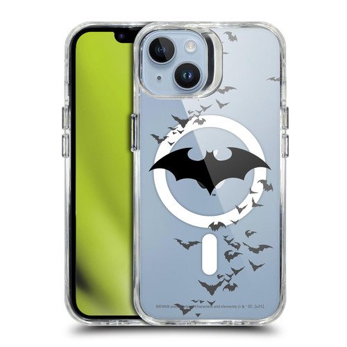 Batman DC Comics Logos and Comics Flying Bats SHOCKPROOF BUMPER CASE COMPATIBLE WITH Apple iPhone 14 & MAGSAFE