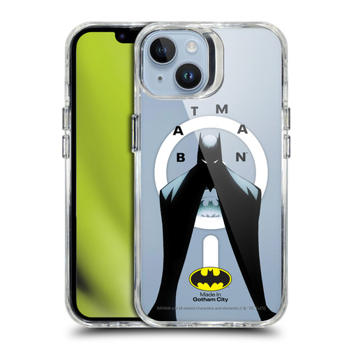 Batman DC Comics Logos and Comics Silhouette SHOCKPROOF BUMPER CASE COMPATIBLE WITH Apple iPhone 14 & MAGSAFE