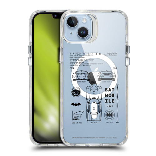 Batman DC Comics Logos and Comics Batmobile SHOCKPROOF BUMPER CASE COMPATIBLE WITH Apple iPhone 14 Plus & MAGSAFE