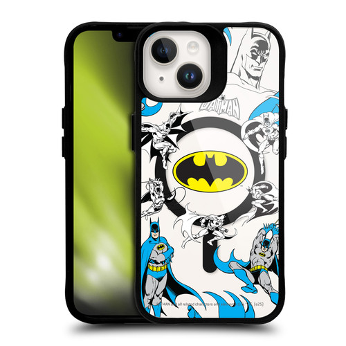 Batman DC Comics Logos and Comics Action BLACK SHOCKPROOF BUMPER CASE COMPATIBLE WITH Apple iPhone 14 & MAGSAFE