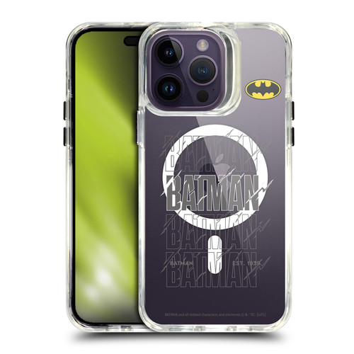 Batman DC Comics Logos and Comics Bold SHOCKPROOF BUMPER CASE COMPATIBLE WITH Apple iPhone 14 Pro Max & MAGSAFE