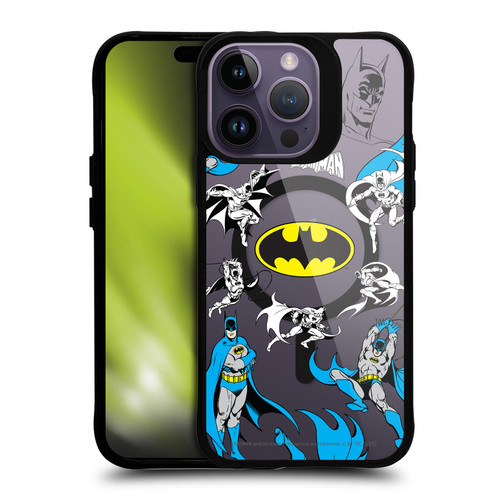 Batman DC Comics Logos and Comics Action BLACK SHOCKPROOF BUMPER CASE COMPATIBLE WITH Apple iPhone 14 Pro Max & MAGSAFE
