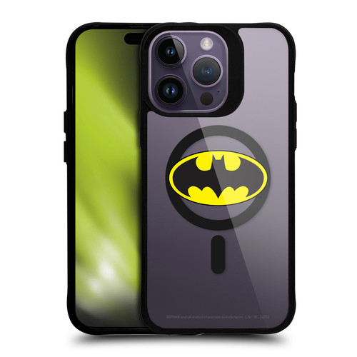 Batman DC Comics Logos and Comics Classic BLACK SHOCKPROOF BUMPER CASE COMPATIBLE WITH Apple iPhone 14 Pro Max & MAGSAFE
