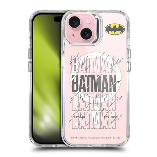 Batman DC Comics Logos and Comics Bold SHOCKPROOF BUMPER CASE COMPATIBLE WITH Apple iPhone 15 & MAGSAFE