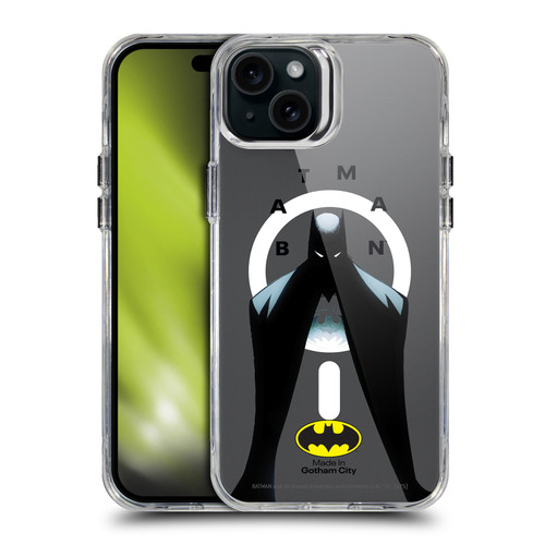 Batman DC Comics Logos and Comics Silhouette SHOCKPROOF BUMPER CASE COMPATIBLE WITH Apple iPhone 15 Plus & MAGSAFE