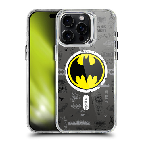 Batman DC Comics Logos and Comics Collage SHOCKPROOF BUMPER CASE COMPATIBLE WITH Apple iPhone 15 Pro Max & MAGSAFE