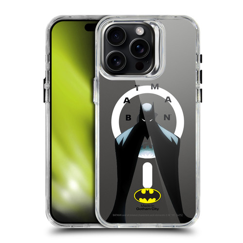 Batman DC Comics Logos and Comics Silhouette SHOCKPROOF BUMPER CASE COMPATIBLE WITH Apple iPhone 15 Pro Max & MAGSAFE