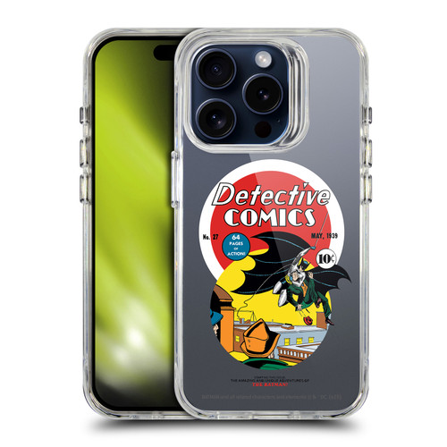 Batman DC Comics Logos and Comics First Appearance 1939 SHOCKPROOF BUMPER CASE COMPATIBLE WITH Apple iPhone 15 Pro & MAGSAFE