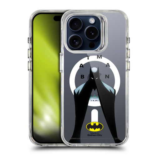 Batman DC Comics Logos and Comics Silhouette SHOCKPROOF BUMPER CASE COMPATIBLE WITH Apple iPhone 15 Pro & MAGSAFE