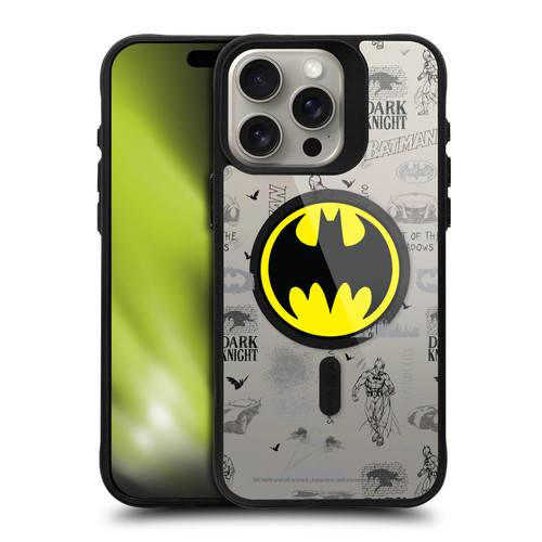 Batman DC Comics Logos and Comics Collage BLACK SHOCKPROOF BUMPER CASE COMPATIBLE WITH Apple iPhone 15 Pro Max & MAGSAFE