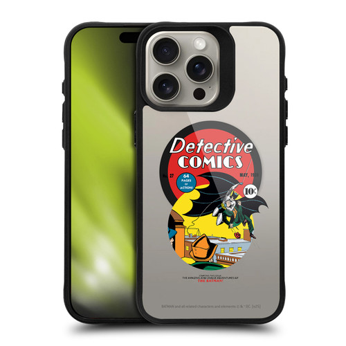 Batman DC Comics Logos and Comics First Appearance 1939 BLACK SHOCKPROOF BUMPER CASE COMPATIBLE WITH Apple iPhone 15 Pro Max & MAGSAFE