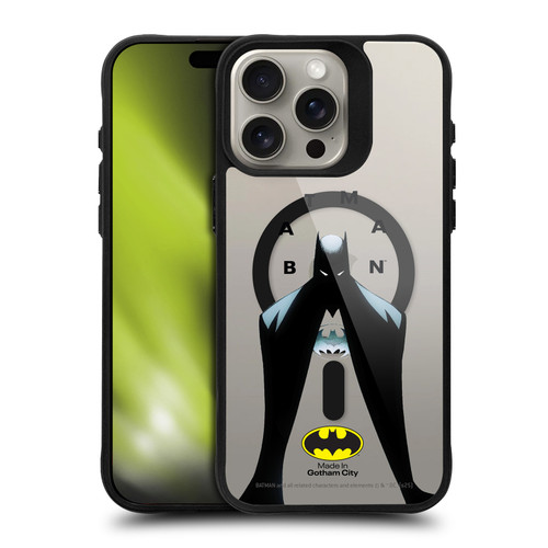Batman DC Comics Logos and Comics Silhouette BLACK SHOCKPROOF BUMPER CASE COMPATIBLE WITH Apple iPhone 15 Pro Max & MAGSAFE