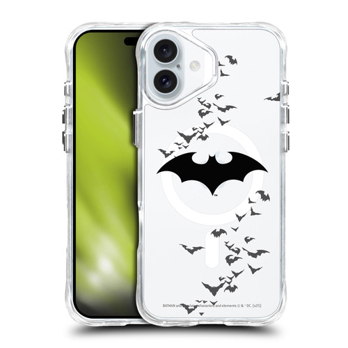 Batman DC Comics Logos and Comics Flying Bats SHOCKPROOF BUMPER CASE COMPATIBLE WITH Apple iPhone 16 Plus & MAGSAFE