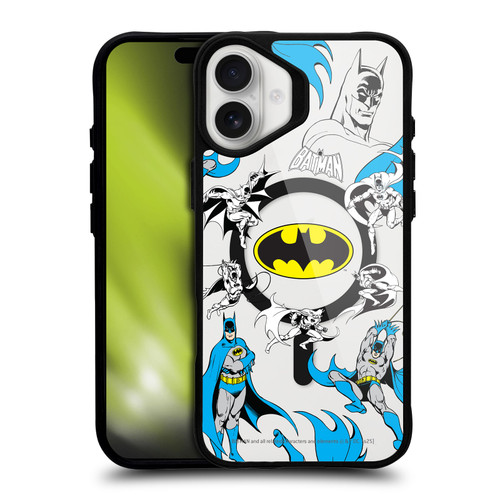 Batman DC Comics Logos and Comics Action BLACK SHOCKPROOF BUMPER CASE COMPATIBLE WITH Apple iPhone 16 Plus & MAGSAFE