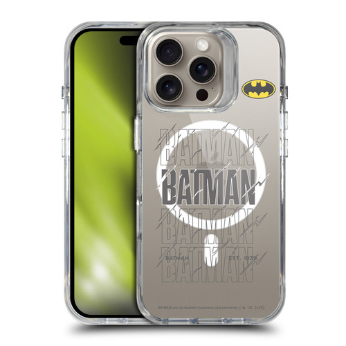 Batman DC Comics Logos and Comics Bold SHOCKPROOF BUMPER CASE COMPATIBLE WITH Apple iPhone 16 Pro & MAGSAFE