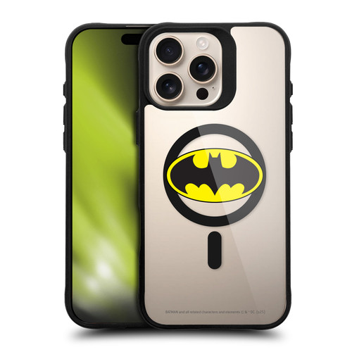 Batman DC Comics Logos and Comics Classic BLACK SHOCKPROOF BUMPER CASE COMPATIBLE WITH Apple iPhone 16 Pro Max & MAGSAFE