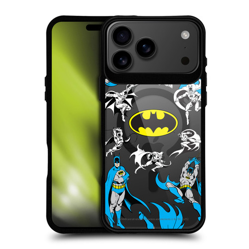 Batman DC Comics Logos and Comics Action BLACK SHOCKPROOF BUMPER CASE COMPATIBLE WITH Apple iPhone 17 Pro Max & MAGSAFE