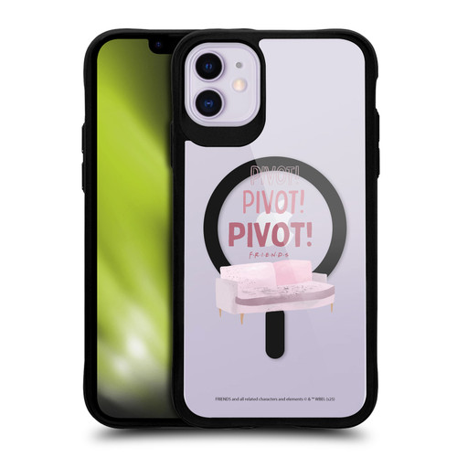 Friends TV Show Character Icons Pivot BLACK SHOCKPROOF BUMPER CASE COMPATIBLE WITH Apple iPhone 11 & MAGSAFE