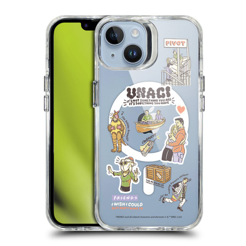 Friends TV Show Character Icons Characters SHOCKPROOF BUMPER CASE COMPATIBLE WITH Apple iPhone 14 & MAGSAFE