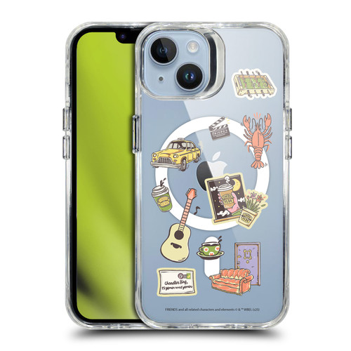 Friends TV Show Character Icons Icons SHOCKPROOF BUMPER CASE COMPATIBLE WITH Apple iPhone 14 & MAGSAFE