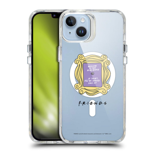 Friends TV Show Character Icons Peephole Frame SHOCKPROOF BUMPER CASE COMPATIBLE WITH Apple iPhone 14 Plus & MAGSAFE