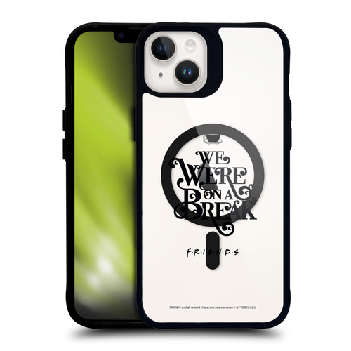 Friends TV Show Character Icons On A Break BLACK SHOCKPROOF BUMPER CASE COMPATIBLE WITH Apple iPhone 14 Plus & MAGSAFE